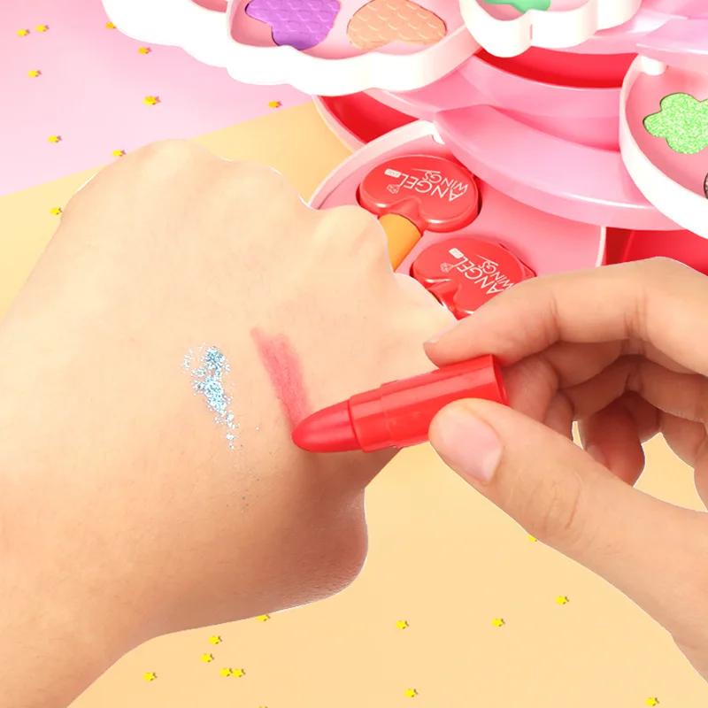 Coffret de maquillage pour enfants, jouets cosmétiques à ouverture rotative pour petites filles, ensemble de maquillage de princesse pour améliorer la créativité et l'imagination