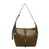 New Simple Design Solid Color Tote Bag Luxury PU Leather Womens Shoulder Bag Vintage Style Handbags for Women Use Purse