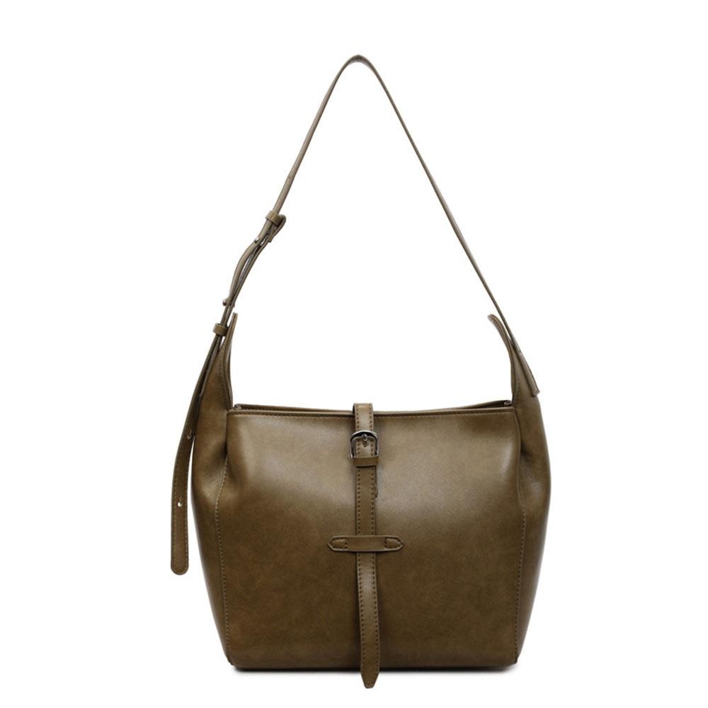 New Simple Design Solid Color Tote Bag Luxury PU Leather Womens Shoulder Bag Vintage Style Handbags for Women Use Purse