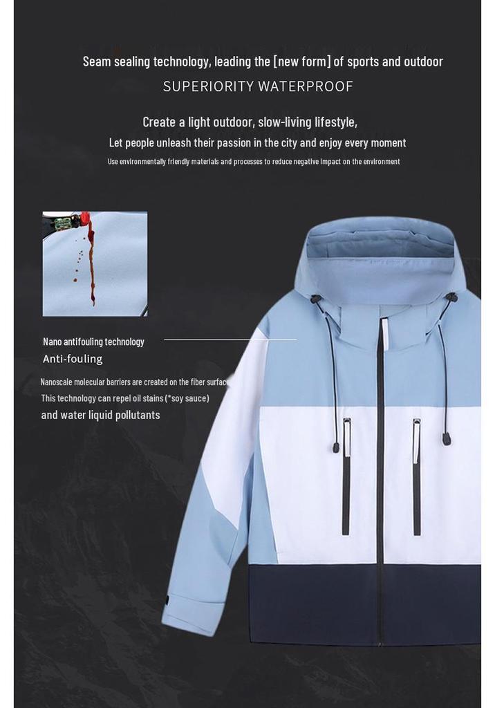 Au Li Rong 3-in-1 Detachable Warm Travel Mountaineering Jacket - Couples' Fashionable Windbreaker.