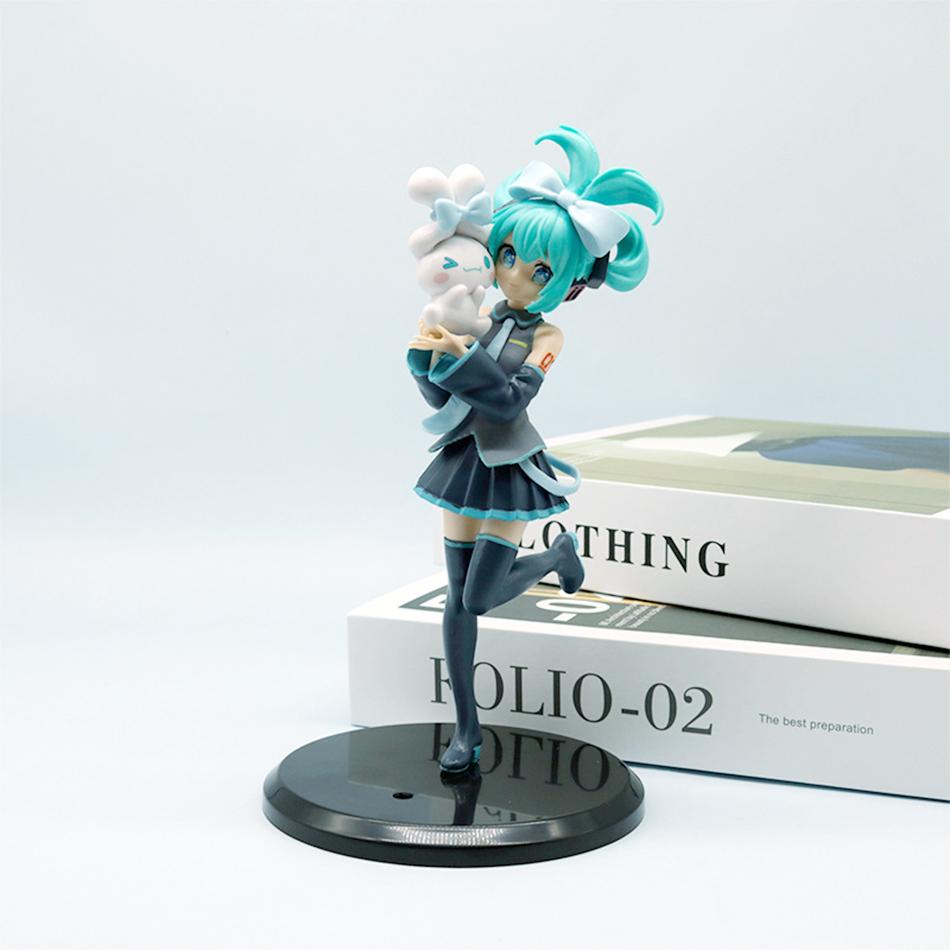20CM Аніме Hatsune Miku X Cinnamoroll Figure Аніме Peripheral Колекційні моделі Декоративні прикраси Діти Kawaii Подарунок