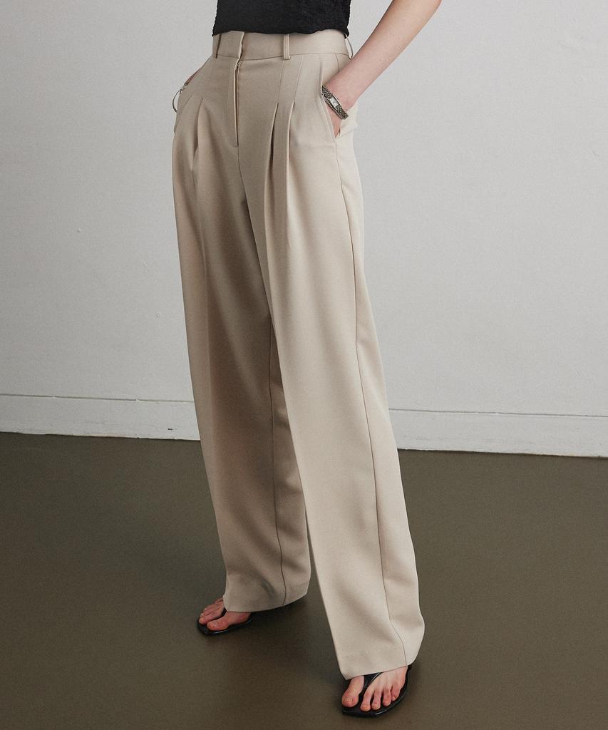 Aheule Pleat Balance Slacks_Beige