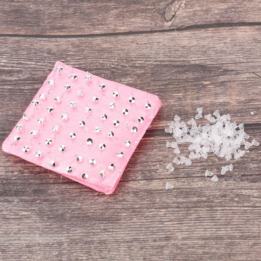 98pcs Metal Ear Stud Ear Cap Earnuts Piercing Tool Earrings Jewelry Accessories Set