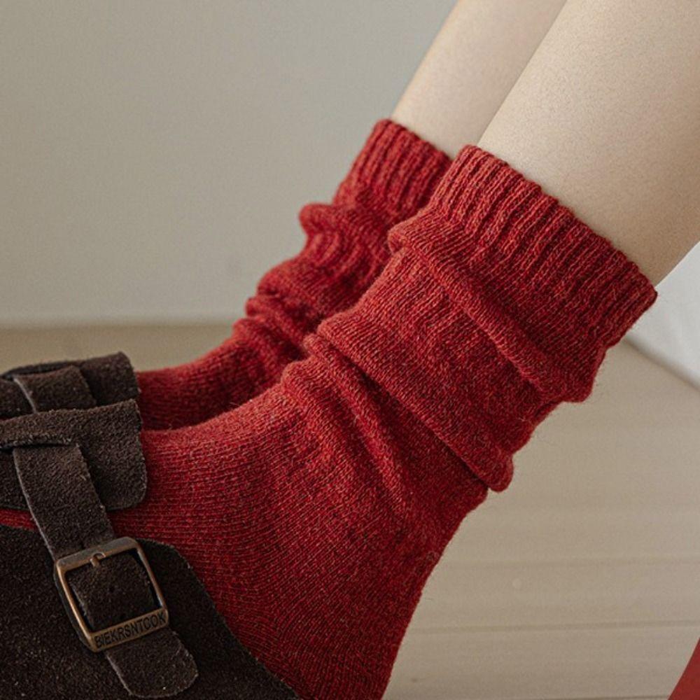 Sweet New Year Christmas Socks Wool Female Hosiery Gift Red Socks  Christmas