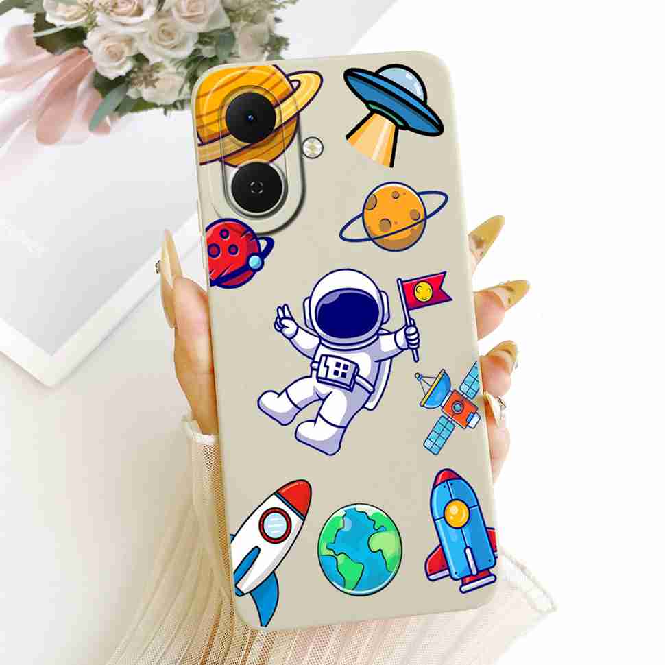 For Tecno Spark Go 2 Case Astronaut Girls Pattern Soft Cases For Tecno Spark Go2 SparkGo2 KM4 Silicon Covers Bumper
