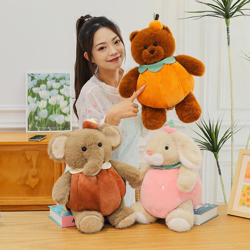 New Cute Coconut Baby Elephant Fruit Transformed Into Doll Plush Baby Bear Comforting Toy Sitting Doll