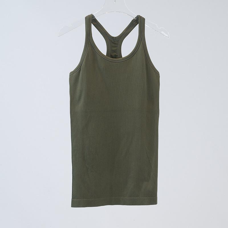 

Женский бесшовный трикотажный жилет для йоги в рубчик с I-образной спинкой — облегающий, высокоэластичный спортивный костюм XXL, for 65-72.5 kg