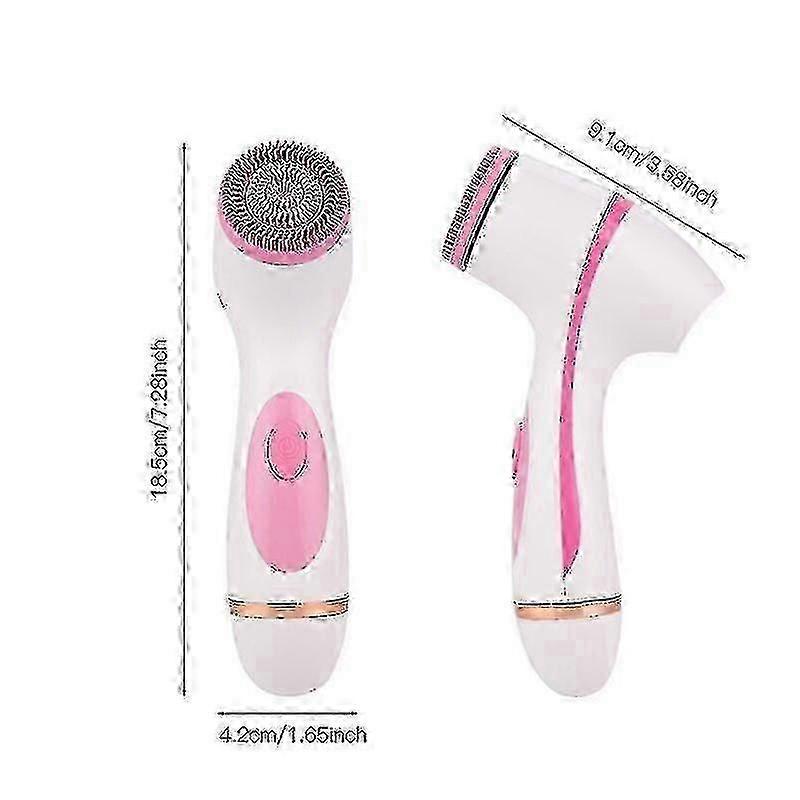 3 In 1 Electric Facial Cleansing Brush Silicone Rotating Face Brush Deep Cleaning Skin Peeling Massager Cleanser Exfoliation