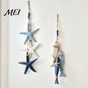 Handmade Hanging Wall Art 1/2Pcs Bohemian Wooden Starfish Decoration, Fish Ornament, Entryway Decorations Coastal Nautical Pendant for Home