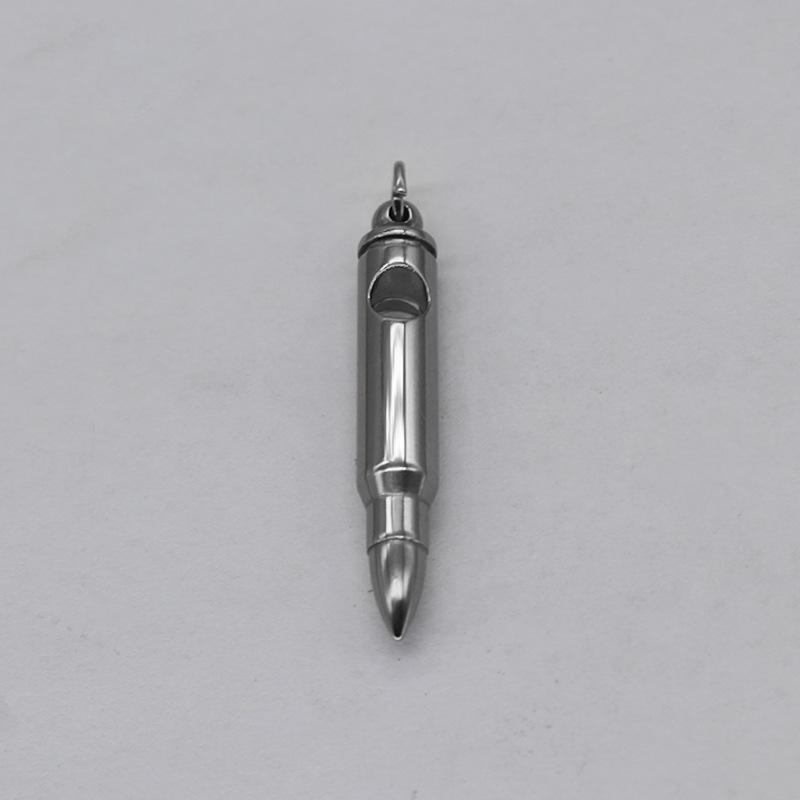 Colier cu pandantiv în formă de glonț în memoria veteranilor cu piatră de proiecție - lanț de claviculă din oțel titan