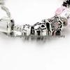 DIY Pink Crystal Bead Pendant with Inlaid Diamond for Bracelets - Christmas Gift