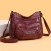 Nya nischade damväskor i mjukt läder, mångsidig axelremsväska för mamma, pendlaraxelväska med stor kapacitet och flera fickor