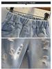 Boys Jeans Spring Kids Hole Demin Pants Children Wear Teen Fashion Fit Long Pants Print Harlequin Trousers 3-12 Years