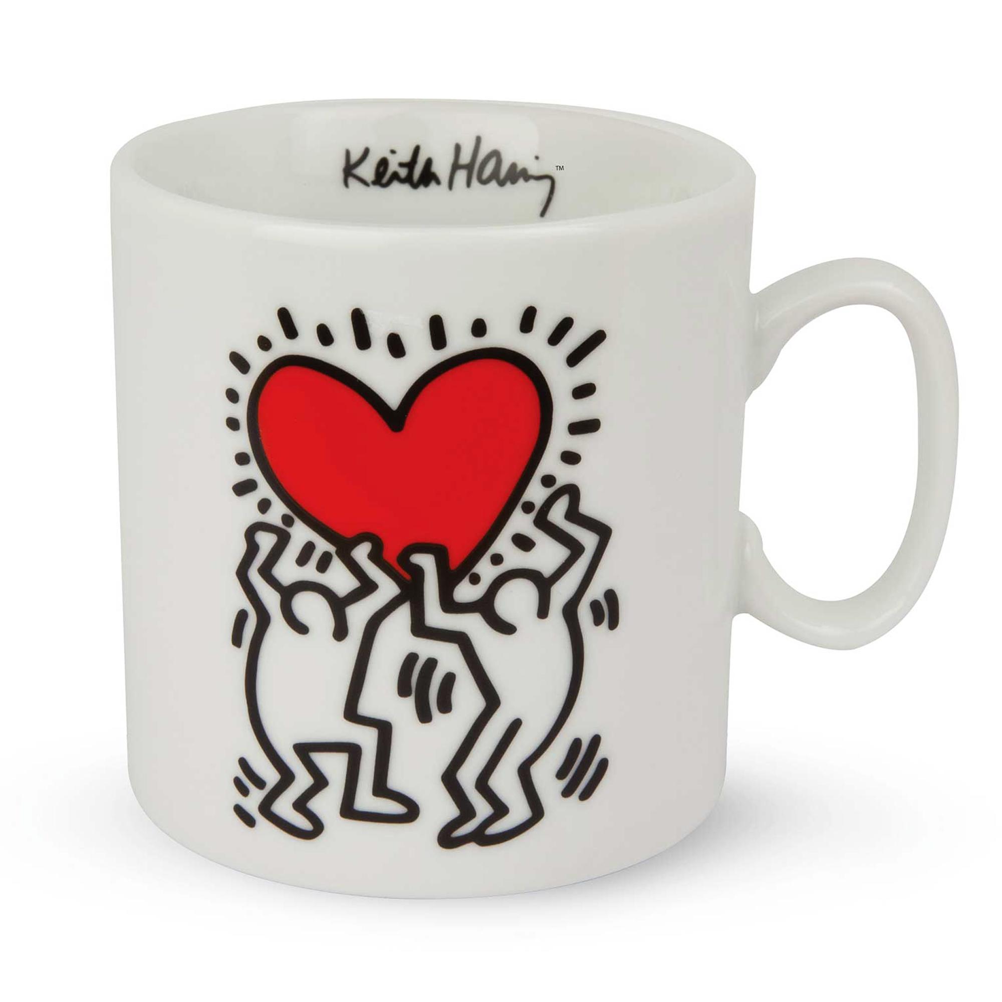 

Keith Haring [R6883] - Кружка фарфоровая Keith Haring красно-белая (два танцора-сердца) - 9x8см (30 мл)