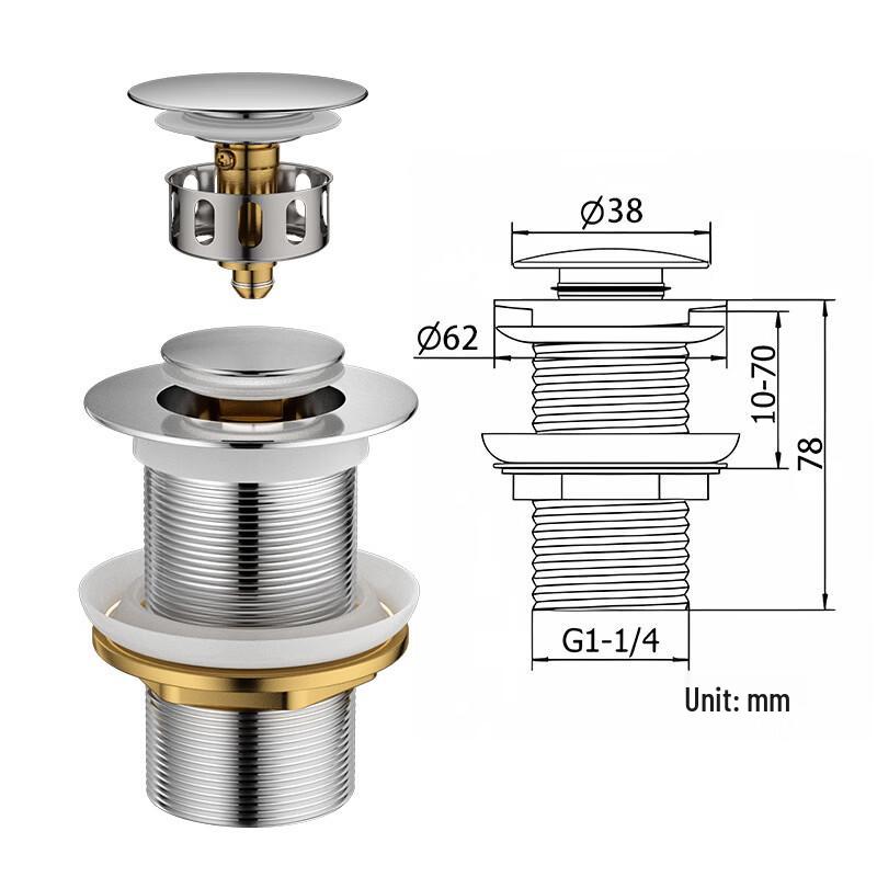 Lantuan Stainless Steel Pop-up Sink Drainer