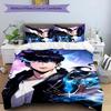 3pcs Solo Leveling Sung Jin-woo pattern bedding set duvet cover set includes duvet cover &pillowcases, perfect all season bedroom decoration & gift