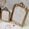Classical Photo Frame Jewelry Showcase Flannel Lined Resin Construction Earring Necklace Holder For Home Retail Use