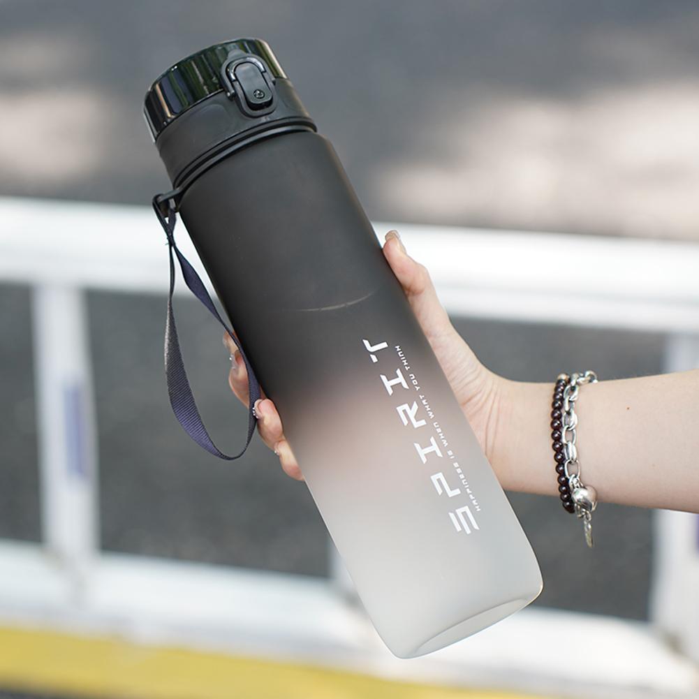 500-1000ml Frosted Water Bottle Leakproof Fitness Sports Water Bottle Large Capacity Gradient Water Cup for Fitness Gym Outdoor