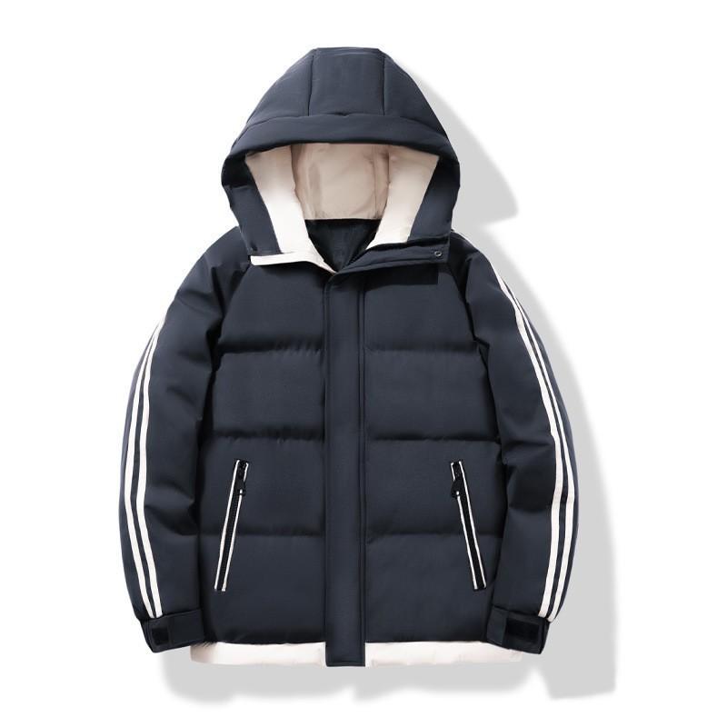Winter Warm Hooded Jackets for Men Casual Windproof Coat Padded Thicken Parka Jacket Men's Quilted Full Zip Windbreaker Insulated Jackets with Hood