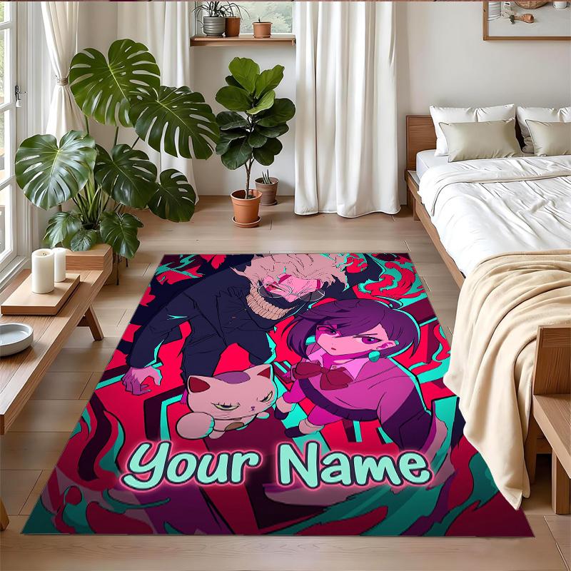 Crystal Velvet Rug Custom Name Text, Soft Non Slip Floor Mat Home DecorDandadan