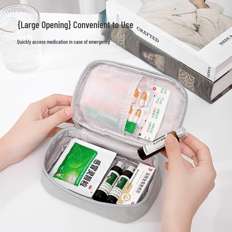 Portable Travel Medicine Organizer: Compact Pill Box & First Aid Kit for Students & Dorms