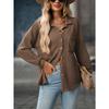 Autumn and Winter Loose Waffle Casual Commuter Versatile Women's Blouses & Shirts