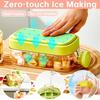Portable Ice Cube Mold With Lid NO SPILL Ice Cube Tray NO-TOUCH Silicone Ice Cube Tray with Straw BBQ Home Kitchen Accessories