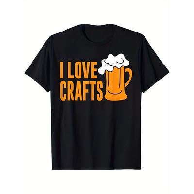 Nouveau T-shirt amusant à manches courtes pour amateur de bière J'aime le T-shirt fait main style familial