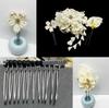 Inari Shoji Tsumami Zaiku Mizuhiki Dried Flower Hair Ornament Set for Ceremonies and Graduations (White) Coming-of-Age