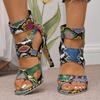 Sommer Neue Mode Stiletto Sandalen Damen Runde Zehe Offene Zehe Ausschnitt Reißverschluss hinten Rutschfest Abriebfest Hohe Absätze