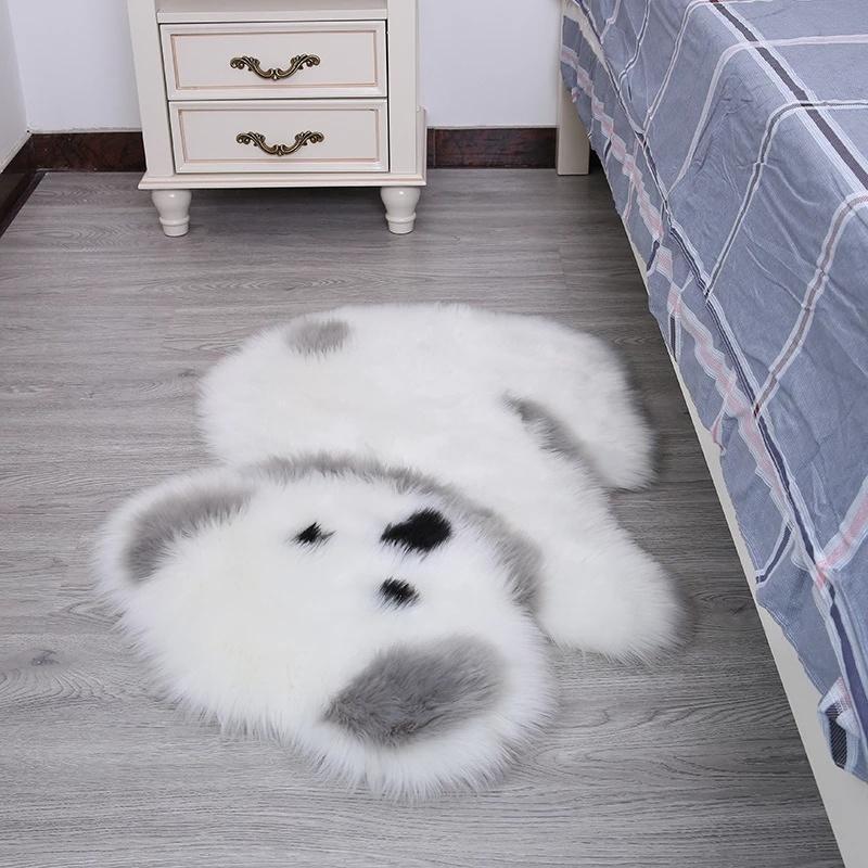 Faux Fur Rug Long-haired Panda Koala Animal-shaped Carpet Mats Living Room Bedroom Rug
