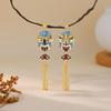 925 Sterling Silver Peking Opera Mask Stud Earrings – Chinese Style for Girls