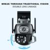 Câmera binocular WIFI de tela dupla 4K 8MP PTZ AI Body Rastreamento automático CCTV Segurança Luz colorida inteligente Monitoramento de visão noturna