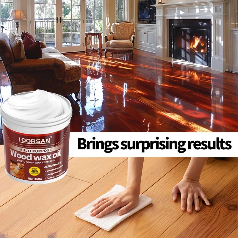 Furniture and Floor Wood Wax Oil | Quick Application Almond Oil and Natural Beeswax Polish Cream | Restore and Protect |