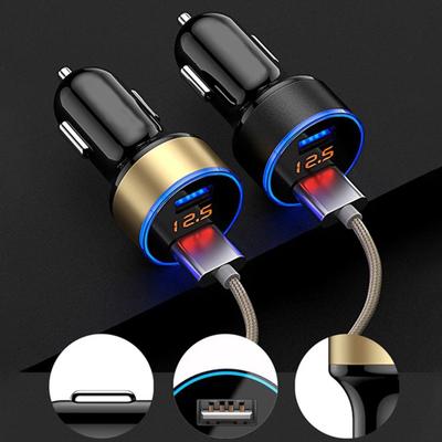 Autoladegerät 3,1A Schnellladung Dual-USB-Port LED-Anzeige Zigarettenanzünder Telefonadapter für iPhone 12 11 8 Xiaomi redmi Sansung