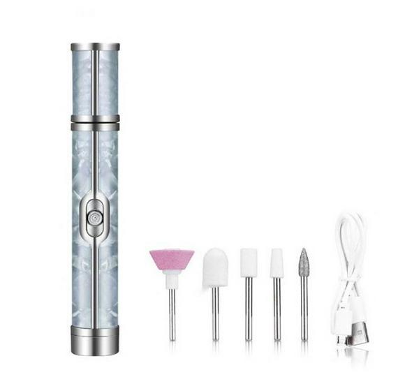 Rechargeable Electric Nail File & Grinder for Manicure and Dead Skin Removal - Gray Nail Care Tool