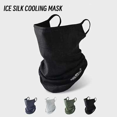 Masque Facial en Soie Glacée Été Protection Solaire Respirant Cache-cou Masque de Cyclisme Pare-soleil Évacuation de l'Humidité Masque Écharpe de Moto