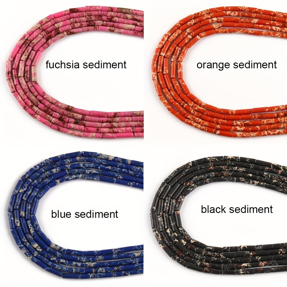 1pcs Natural Stone Tube Bead Sediment Jaspers Loose Cylinder Beads for Jewelry Making DIY Chakra Bracelet Accessories 15" 13x4mm