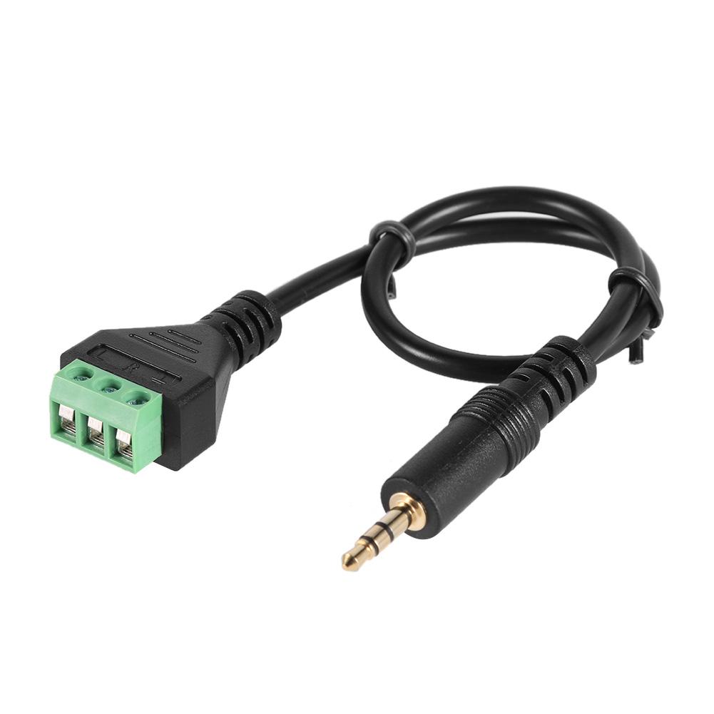 3.5mm 3 Pole Male Plug To 3Pin AV Screw Audio Video Shield Gold-plated Male Plug To AV Screw Terminal Cable Free-Soldering 30cm