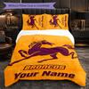 Brisbane Broncos Customized Name Text Bedding Set, 1 Duvet Cover & 2 Pillowcases Personalized Bedroom Gift