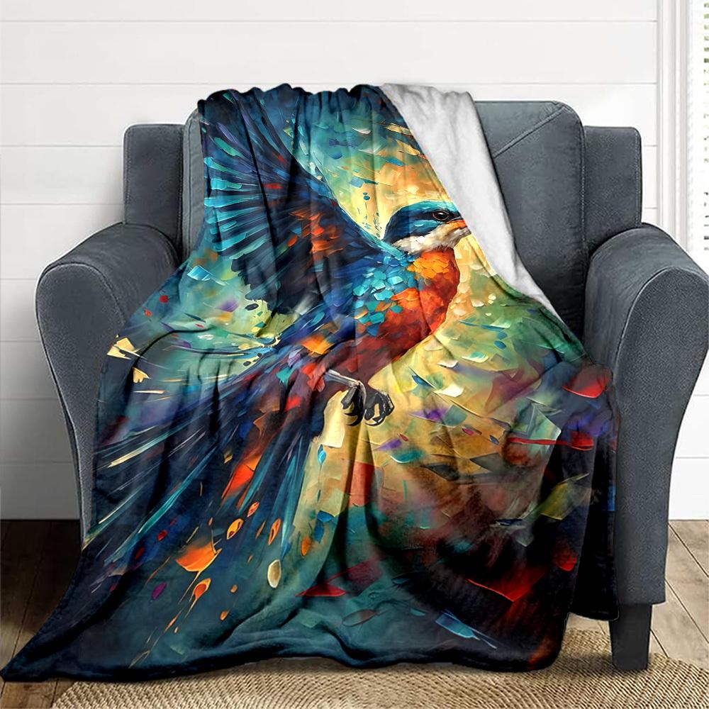 1pc Avian Colors Lightweight Flannel Blanket, Comfortable and Warm Blanket, for Office and Camping Sofa Bed, Livingroom200