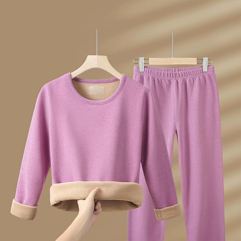 

Женский термокомплект плюс бархатный утолщенный осенне-зимний большой размер одежда длинные брюки лихорадка женская защита от холода XXXXL