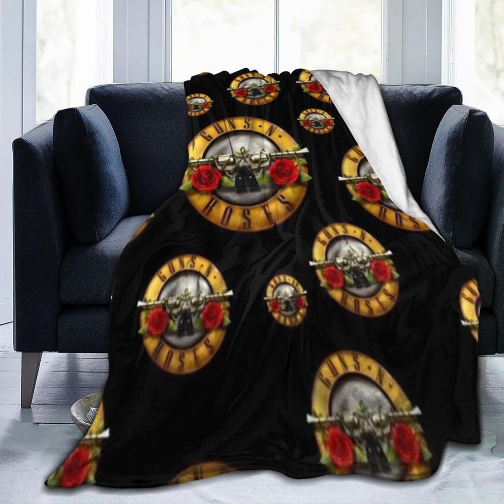 Guns N Roses Blanket Fleece Sofa Throw Blanket Warm for Couch Bedding Travel Throws Bedspread Quilt