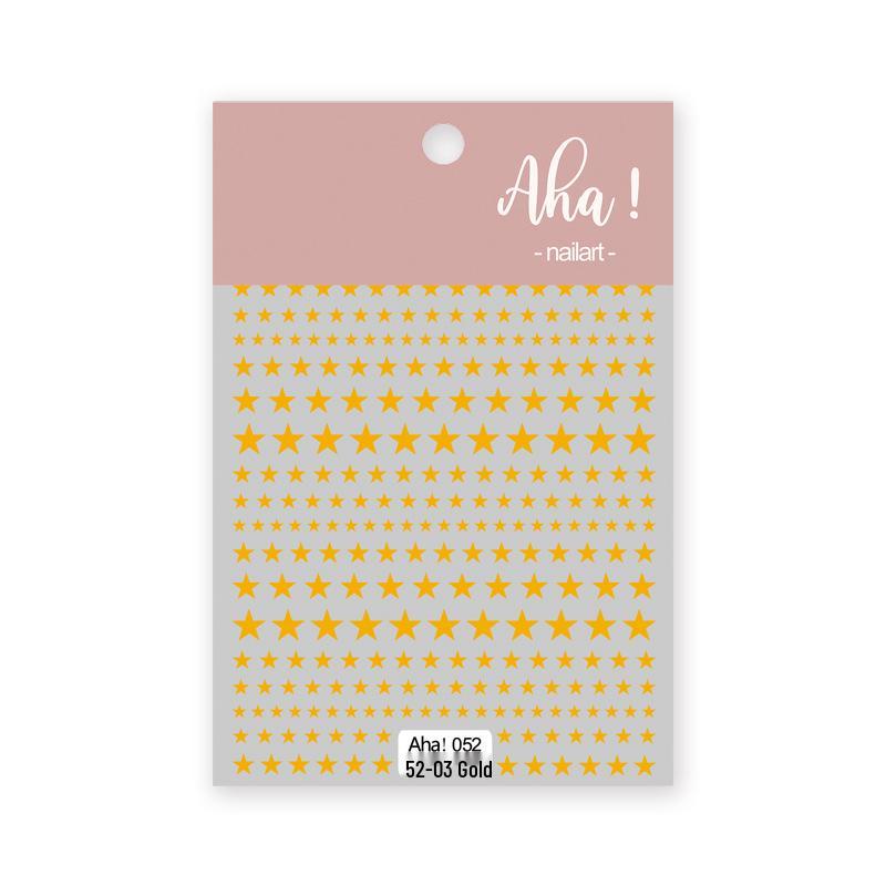 Aha Dreamy Stars Cute Nail Stickers: Crescent, Starburst Designs in Gold, Silver, Black & White