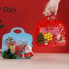Decorative Christmas Snack Containers Treat Bags with Handles, Self-Seal Candy Cookie for Clear Window Gift Pouches Holiday Party Favors, Small Items