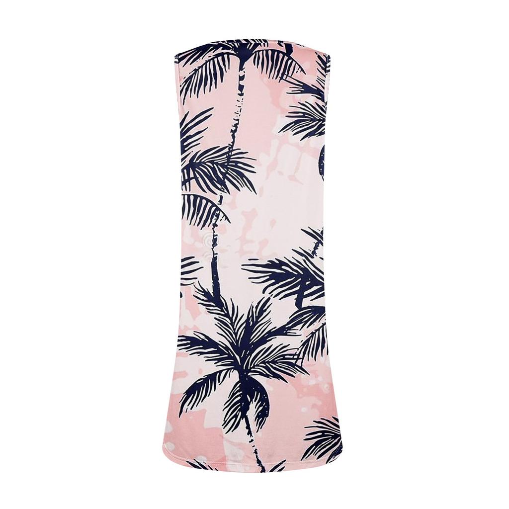 Sommerkleider für Frauen Strand Boho ärmelloses Druck T-Shirt Tank Sommerkleider