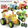 New Unique Dance Stunts Train Remote Control Car Lighting Music Swinging Flipping Charging Children'S Toy Car  Swinging Stunt