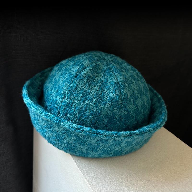 Women'S Winter Japanese Flip Eaves Berets Tweed Navy Style Sailor Hat Fashion Party Nurse'S Cap Vintage Thick Warm Bucket Hat