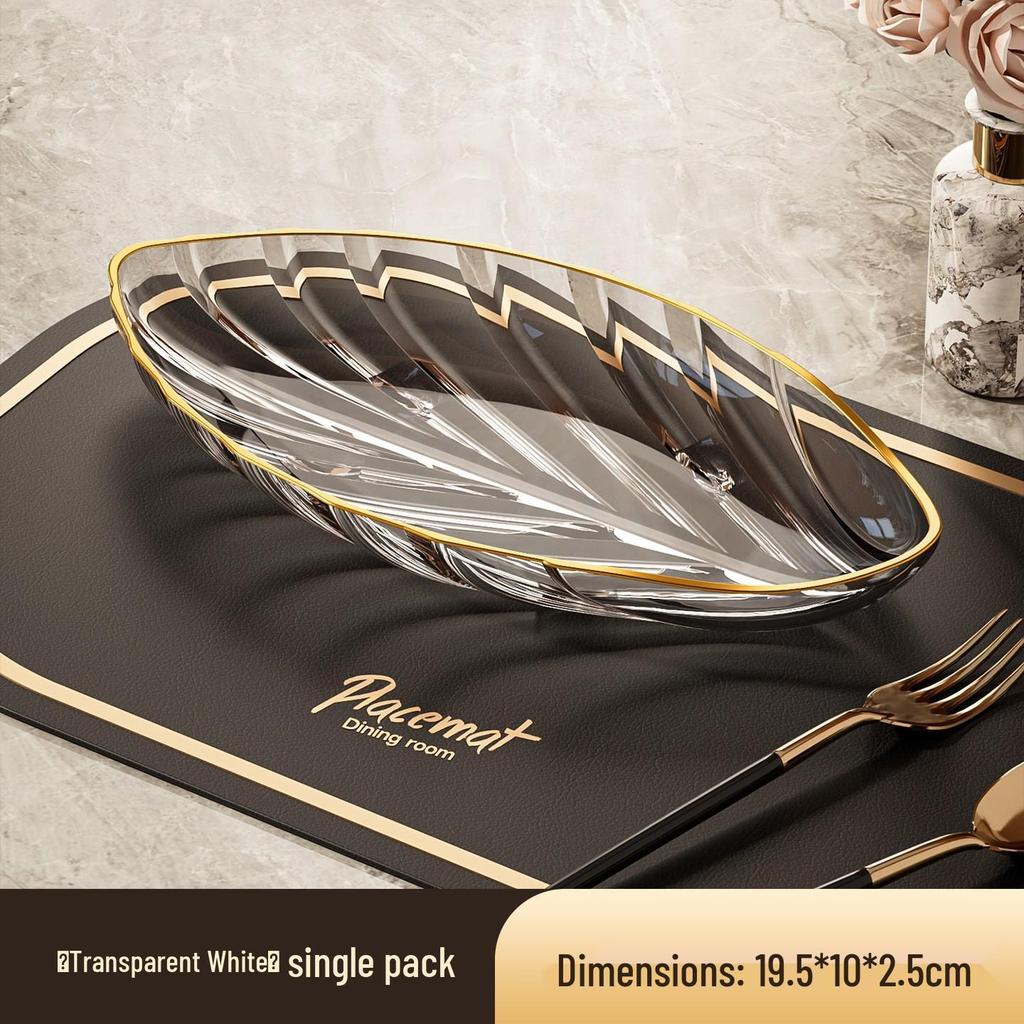 Elegant Transparent Leaf-Shaped Fruit Bowl: Durable, Drop-Resistant Display for Snacks & Dried Fruits