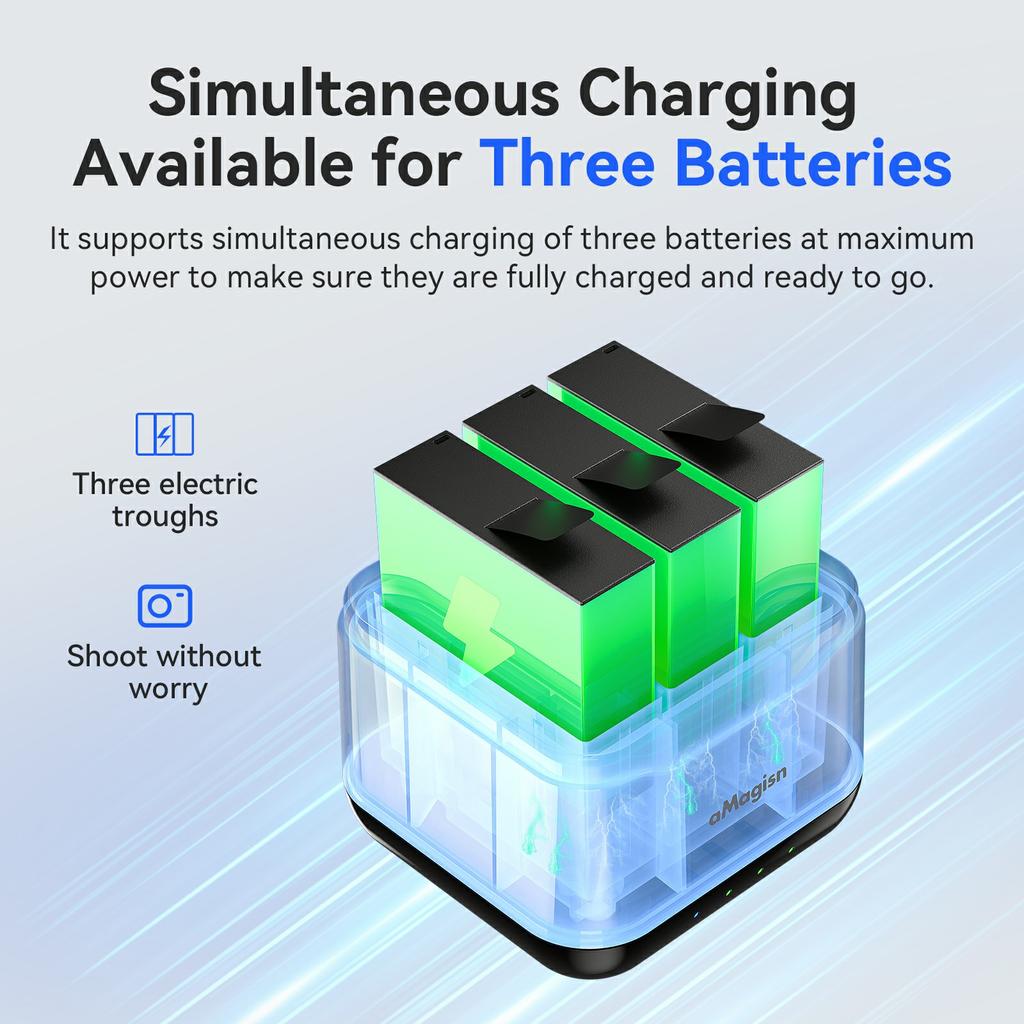 AMAGISN For Insta360 Ace Pro 2 Battery Charger Charging Dock Storage Case (Batteries Not Included)